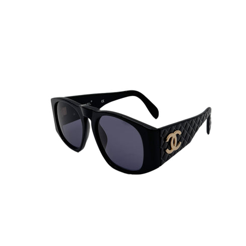 CHANEL VINTAGE SUNGLASSES COCOMARK MATELASSE BLACK EYEWEAR 90288482 - PURPOSE