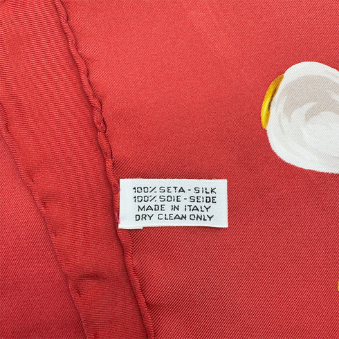 CHANEL VINTAGE COCOMARK PEARL CHAIN SCARF RED SILK 90288487 - PURPOSE