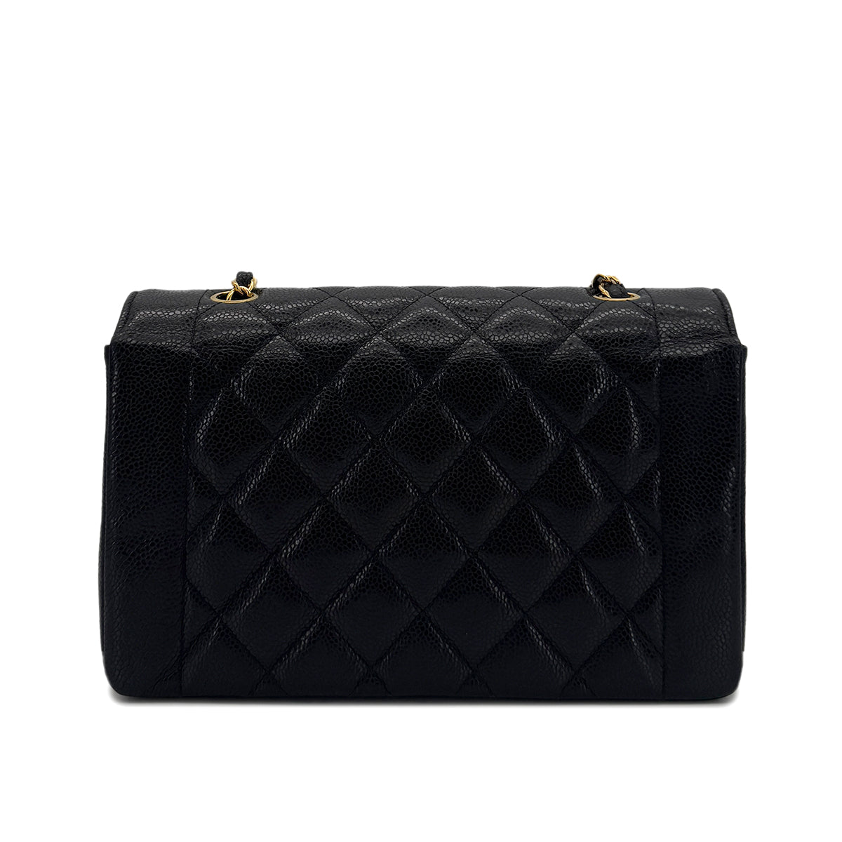 CHANEL VINTAGE DIANA MEDIUM CHAIN SHOULDER BAG BLACK CAVIAR SKIN 90288493