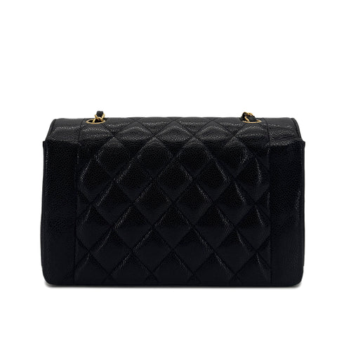 CHANEL VINTAGE DIANA MEDIUM CHAIN SHOULDER BAG BLACK CAVIAR SKIN 90288493 - PURPOSE