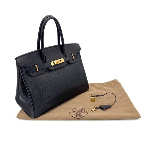 HERMES BIRKIN 30 BLACK ARDENNES HAND BAG □G GHW 90288494 - PURPOSE