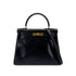 HERMES KELLY 28 RETOURNE BLACK BOXCALF HAND SHOULDER BAG 〇V GHW 90288495 - PURPOSE
