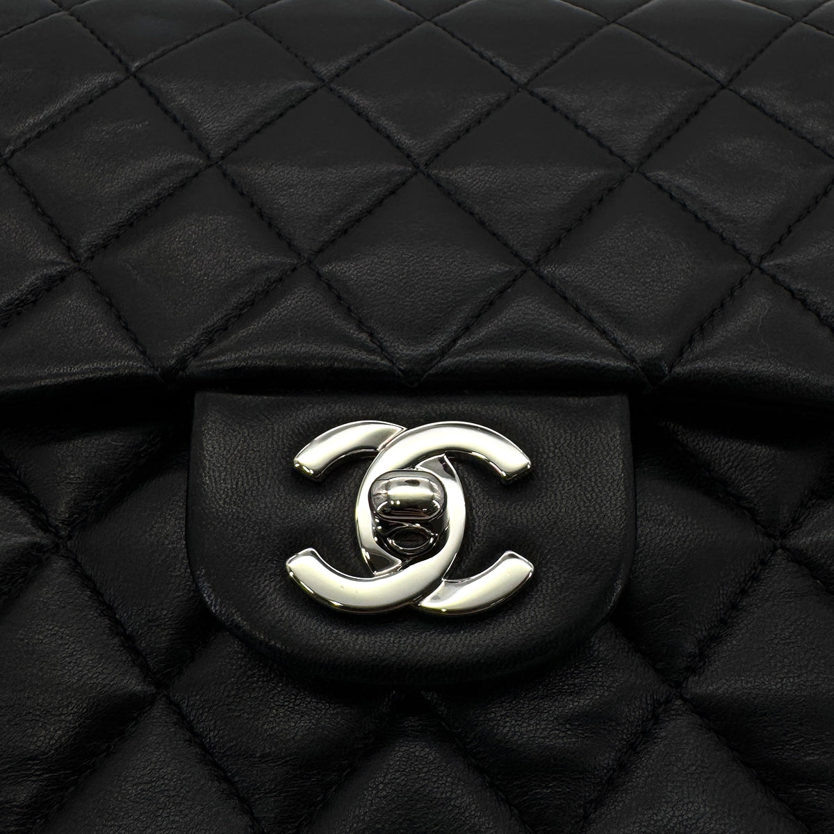 CHANEL VINTAGE CLASSIC FLAP MEDIUM CHAIN SHOULDER BAG BLACK LAMB SKIN 90288496