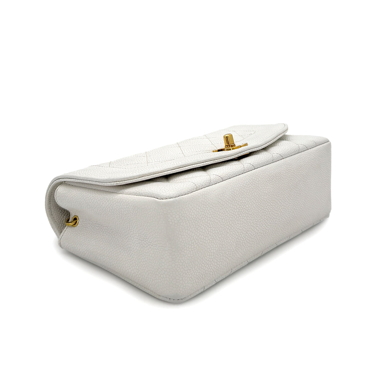 CHANEL VINTAGE DIANA SMALL CHAIN SHOULDER BAG WHITE CAVIAR SKIN 90288497
