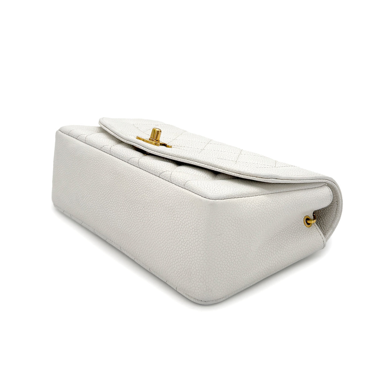 CHANEL VINTAGE DIANA SMALL CHAIN SHOULDER BAG WHITE CAVIAR SKIN 90288497