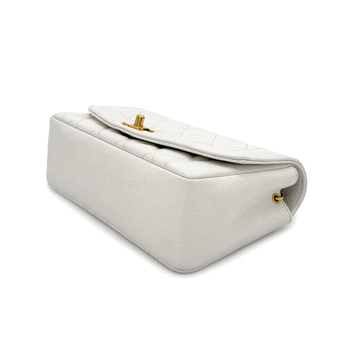 CHANEL VINTAGE DIANA SMALL CHAIN SHOULDER BAG WHITE CAVIAR SKIN 90288497 - PURPOSE