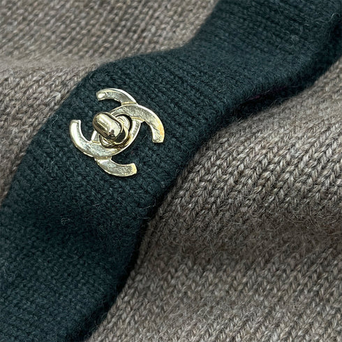 CHANEL COCO TURN LOCK BUTTON LONG CARDIGAN TRICO COLOR CASHMERE 48 P42 RTW 90288500