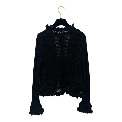 CHANEL RACE CARDIGAN BLACK RAYON 42 04P RTW 90288501