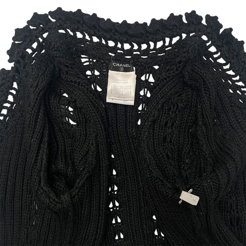 CHANEL RACE CARDIGAN BLACK RAYON 42 04P RTW 90288501
