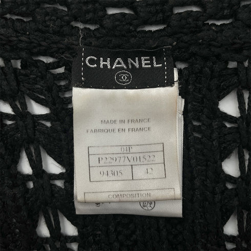 CHANEL RACE CARDIGAN BLACK RAYON 42 04P RTW 90288501