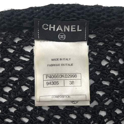 CHANEL CHAIN CARDIGAN BLACK COTTON 38 P40 RTW 90288503