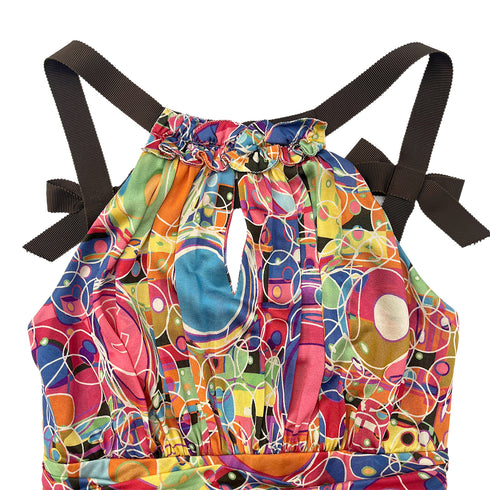 CHANEL KALEIDOSCOPE PATTERN DRESS MULTICOLOR SILK 36 08P RTW 90288506