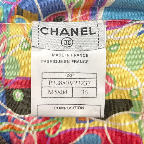 CHANEL KALEIDOSCOPE PATTERN DRESS MULTICOLOR SILK 36 08P RTW 90288506