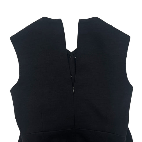CHANEL VINTAGE SLEEVELESS DRESS COCO BUTTON BLACK WOOL 38 95A RTW 90288508 - PURPOSE