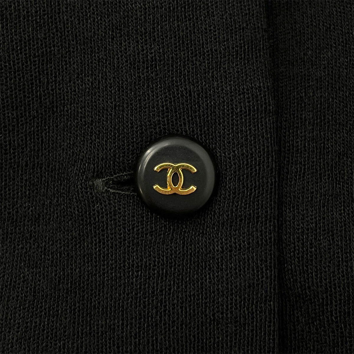 CHANEL VINTAGE SLEEVELESS DRESS COCO BUTTON BLACK WOOL 38 95A RTW 90288508