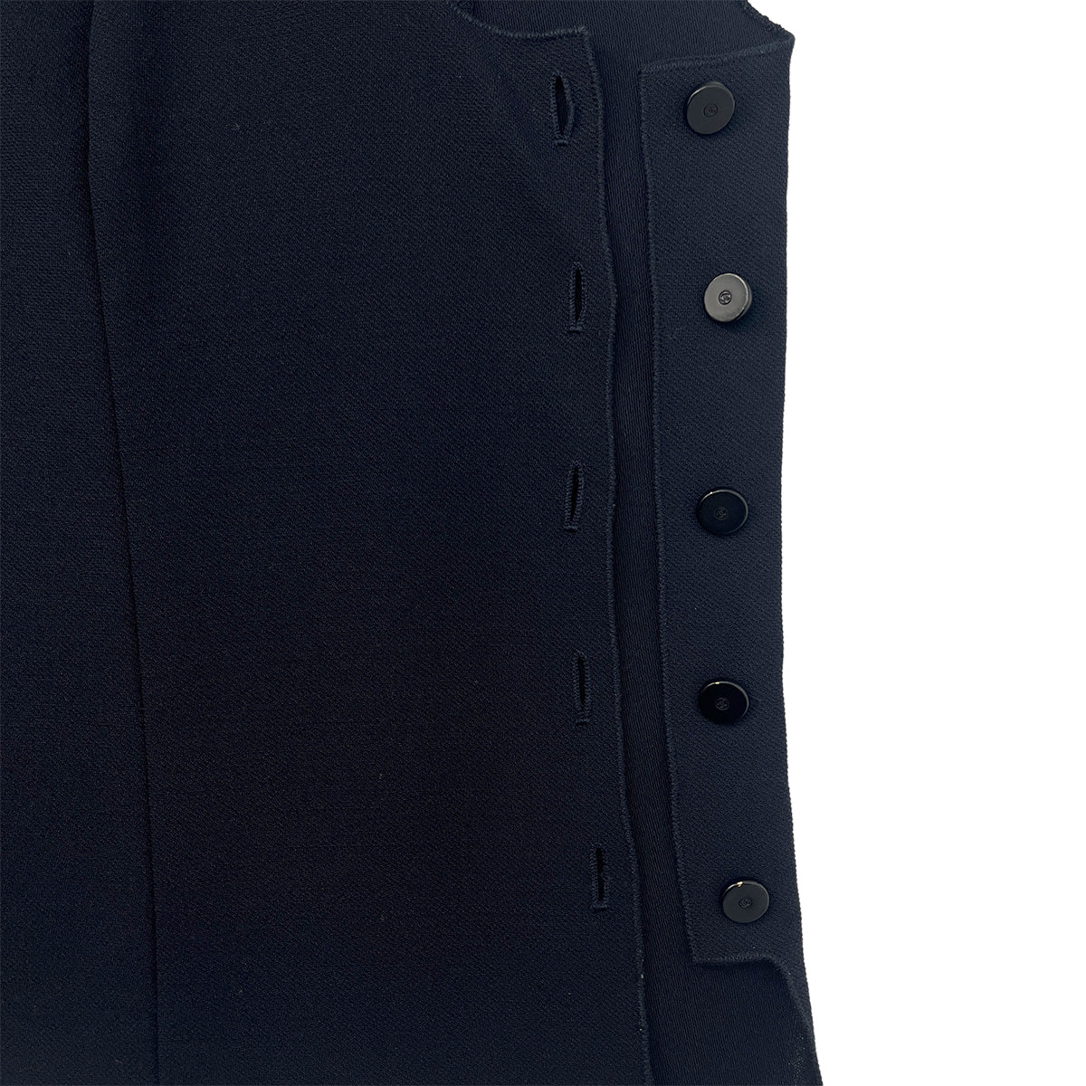 CHANEL VINTAGE COCO BUTTIN SLEEVELESS TOPS NAVY WOOL 42 99C RTW 90288509