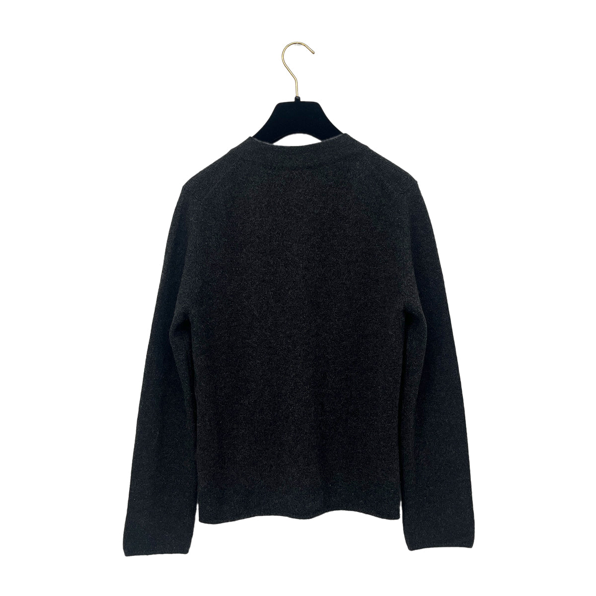 CHANEL VINTAGE LOGO BUTTON CARDIGAN GRAY CASHMERE 36 98A RTW 90288512