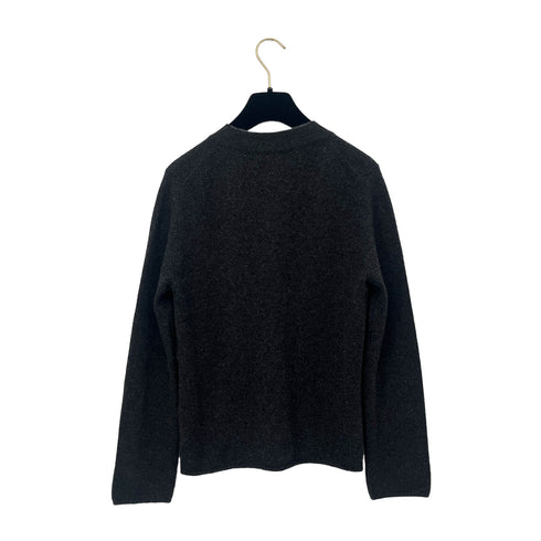 CHANEL VINTAGE LOGO BUTTON CARDIGAN GRAY CASHMERE 36 98A RTW 90288512 - PURPOSE