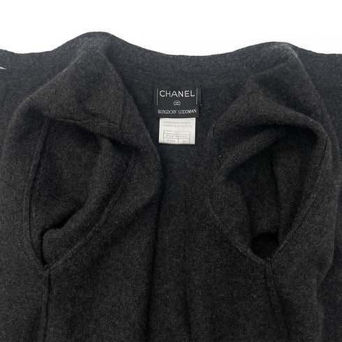 CHANEL VINTAGE LOGO BUTTON CARDIGAN GRAY CASHMERE 36 98A RTW 90288512 - PURPOSE