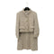 CHANEL TWEED JACKET SKIRT SET BEIGE COTTON 44 P50 RTW 90288513