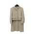 CHANEL TWEED JACKET SKIRT SET BEIGE COTTON 44 P50 RTW 90288513