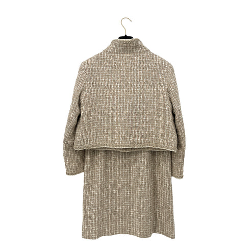 CHANEL TWEED JACKET SKIRT SET BEIGE COTTON 44 P50 RTW 90288513