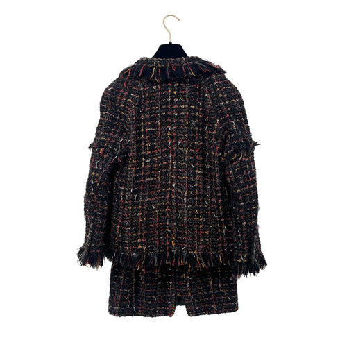 CHANEL TWEED JACKET SKIRT SET COCO BUTTON MULTICOLOR WOOL 40 P39 RTW 90288514