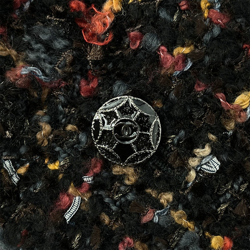 CHANEL TWEED JACKET SKIRT SET COCO BUTTON MULTICOLOR WOOL 40 P39 RTW 90288514