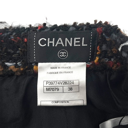 CHANEL TWEED JACKET SKIRT SET COCO BUTTON MULTICOLOR WOOL 40 P39 RTW 90288514