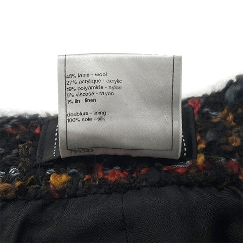 CHANEL TWEED JACKET SKIRT SET COCO BUTTON MULTICOLOR WOOL 40 P39 RTW 90288514