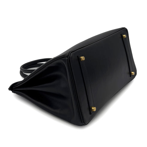 HERMES BIRKIN 35 BLACK BOX CALF HAND BAG □G GHW 90288534 - PURPOSE