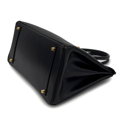 HERMES BIRKIN 35 BLACK BOX CALF HAND BAG □G GHW 90288534 - PURPOSE