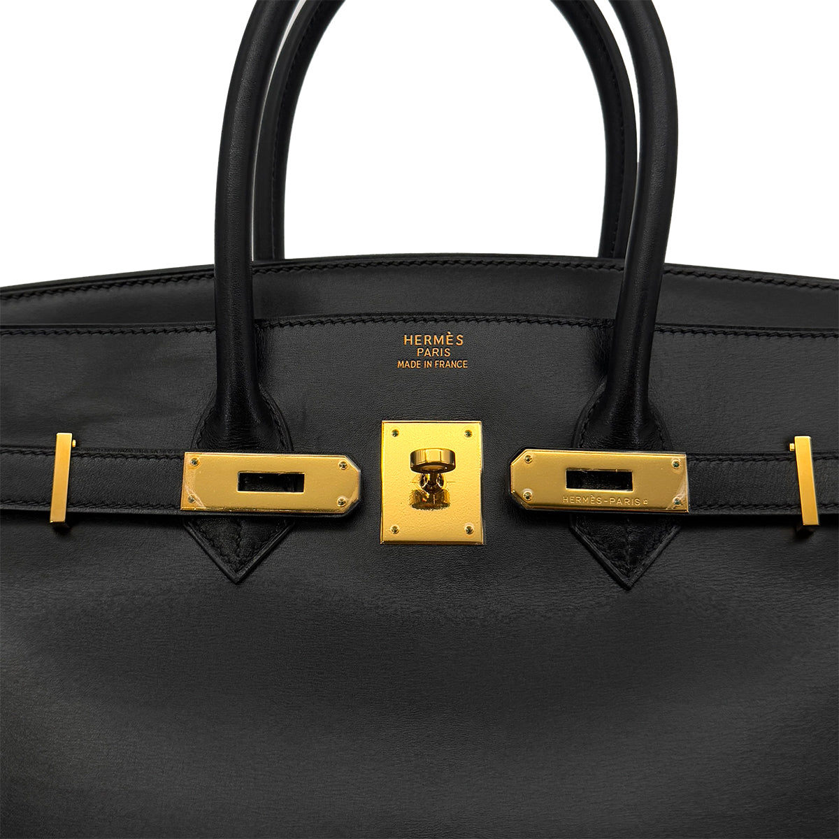 HERMES BIRKIN 35 BLACK BOX CALF HAND BAG □G GHW 90288534