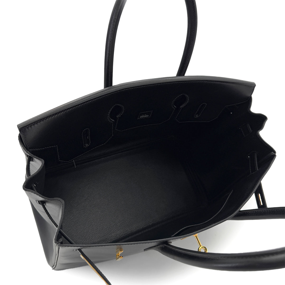 HERMES BIRKIN 35 BLACK BOX CALF HAND BAG □G GHW 90288534