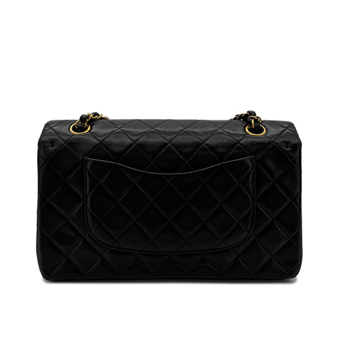 CHANEL VINTAGE CLASSIC FLAP MEDIUM CHAIN SHOULDER BAG BLACK LAMB SKIN 90288700 - PURPOSE