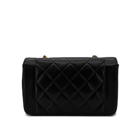 CHANEL VINTAGE DIANA SMALL CHAIN SHOULDER BAG BLACK LAMB SKIN 90288703 - PURPOSE