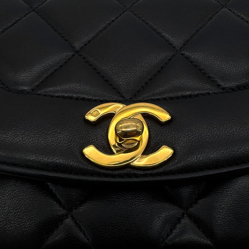 CHANEL VINTAGE DIANA SMALL CHAIN SHOULDER BAG BLACK LAMB SKIN 90288703 - PURPOSE