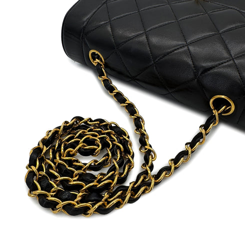 CHANEL VINTAGE DIANA SMALL CHAIN SHOULDER BAG BLACK LAMB SKIN 90288703 - PURPOSE
