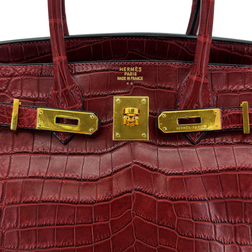 HERMES BIRKIN 30 ROUGE H CROCODILE NILOTICUS □E GHW 90288704 - PURPOSE