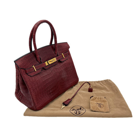 HERMES BIRKIN 30 ROUGE H CROCODILE NILOTICUS □E GHW 90288704 - PURPOSE