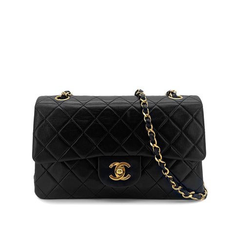 CHANEL VINTAGE CLASSIC FLAP SMALL CHAIN SHOULDER BAG BLACK LAMB SKIN 90288705 - PURPOSE