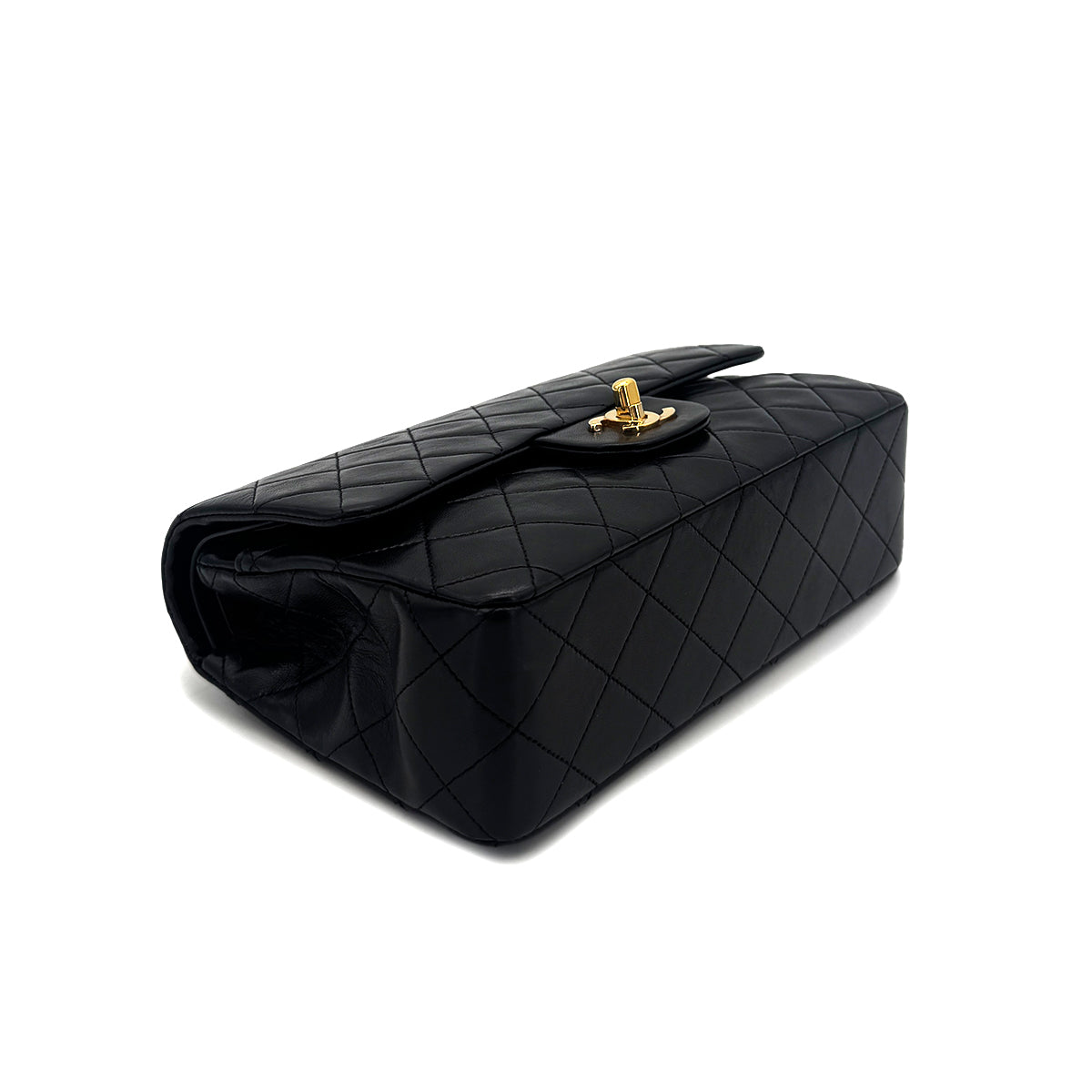 CHANEL VINTAGE CLASSIC FLAP SMALL CHAIN SHOULDER BAG BLACK LAMB SKIN 90288705