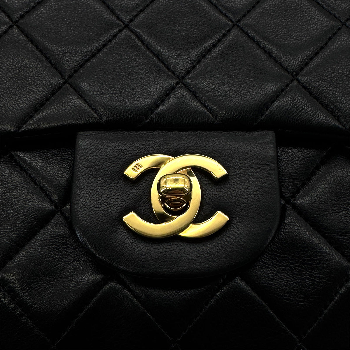 CHANEL VINTAGE CLASSIC FLAP SMALL CHAIN SHOULDER BAG BLACK LAMB SKIN 90288705