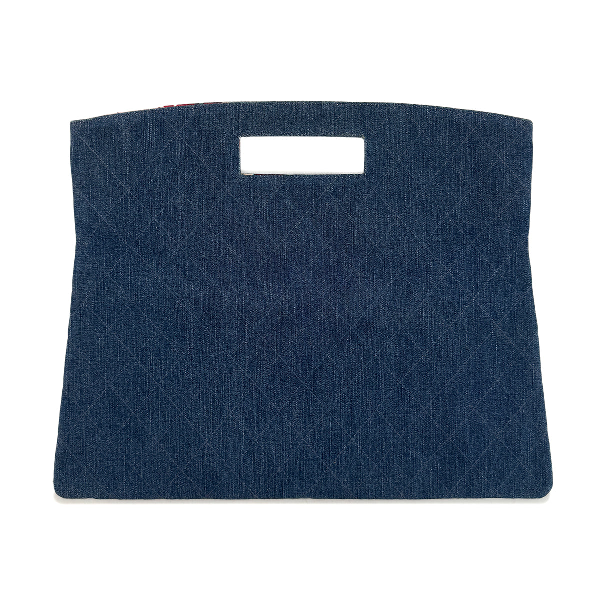 CHANEL VINTAGE MATELASSE HAND BAG BLUE DENIM 90288706