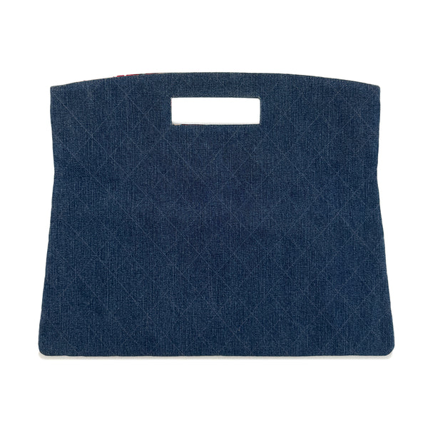 CHANEL VINTAGE MATELASSE HAND BAG BLUE DENIM 90288706 - PURPOSE