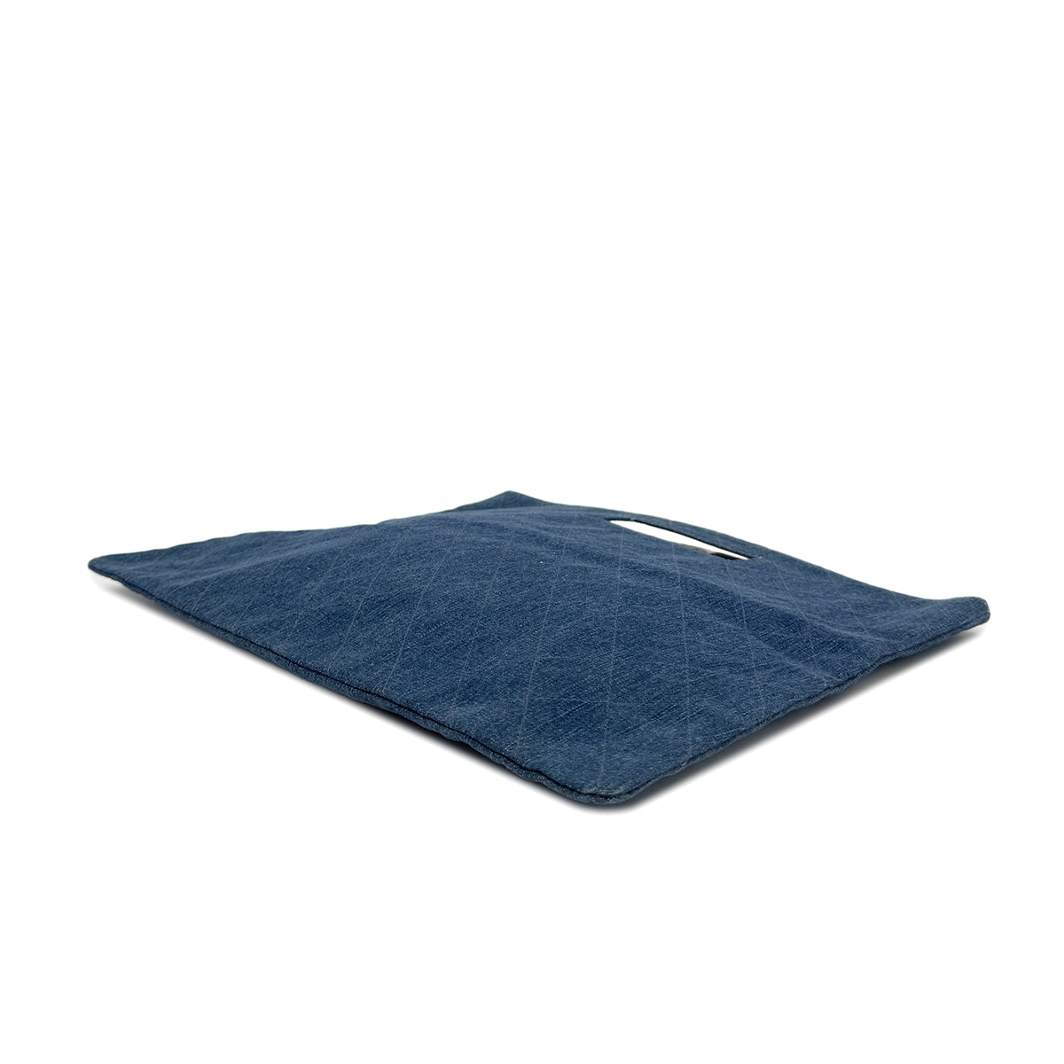 CHANEL VINTAGE MATELASSE HAND BAG BLUE DENIM 90288706