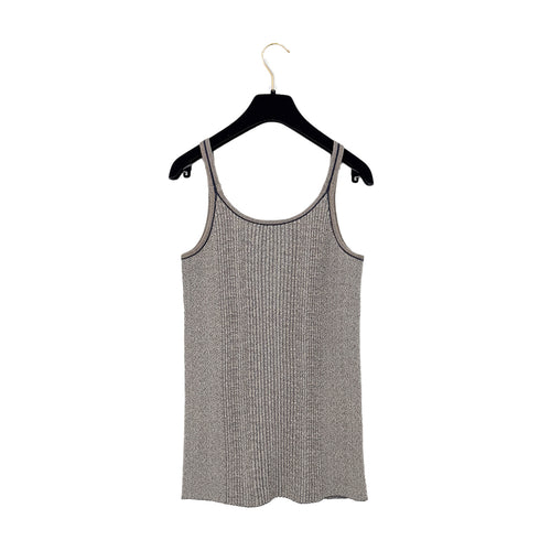 CHANEL COCOMARK SLEEVELESS RIB KNIT TOPS LIGHT BRWON COTTON 36 P40 RTW 90288716