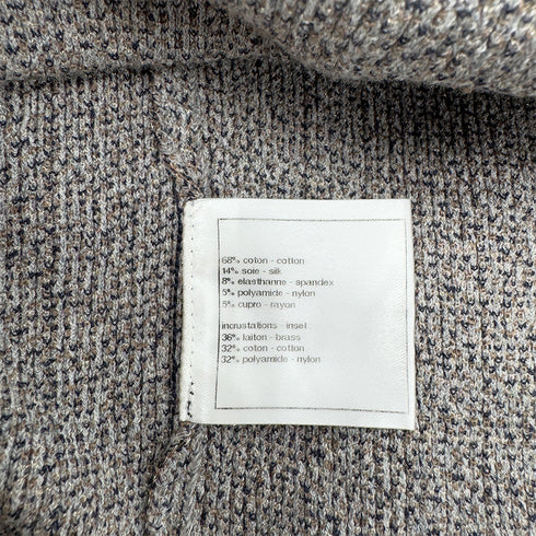 CHANEL COCOMARK SLEEVELESS RIB KNIT TOPS LIGHT BRWON COTTON 36 P40 RTW 90288716