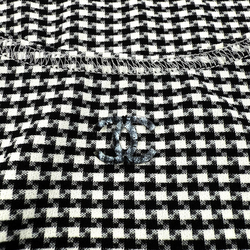 CHANEL PLAID SLEEVELESS TOPS BLACK NYLON 34 08C RTW 90288718