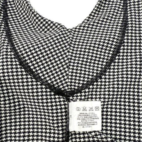 CHANEL PLAID SLEEVELESS TOPS BLACK NYLON 34 08C RTW 90288718
